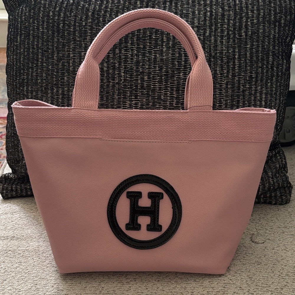 Fashion Pink Tote Bag with Black Logo